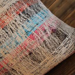 50cm Vintage Kilim Cushion Cover Handwoven - Goat Hair/Wool/Linen Village Weave - thumbnail 3