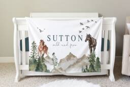 Horse Blanket, Personalized Baby Blanket Gift, Toddler Nursery Decor, Birthday Nursery, Bb08
