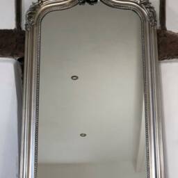 Period Statement Arched Large Antique Silver Fireplace French Arch Over Mantle Hall Wall Leaner Mirror 5Ft - thumbnail 2