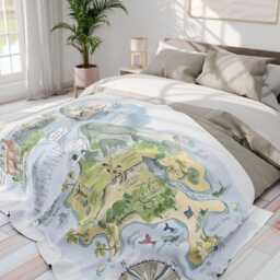 Neverland Map Fleece Baby Blanket, Peter Pan Nursery Decor