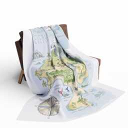 Neverland Map Fleece Baby Blanket, Peter Pan Nursery Decor - thumbnail 2