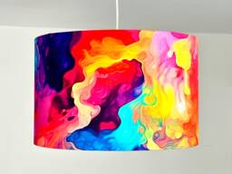Abstract Lamp Shade Rainbow Lamp Home Decor Yellow Lampshade Table - thumbnail 1