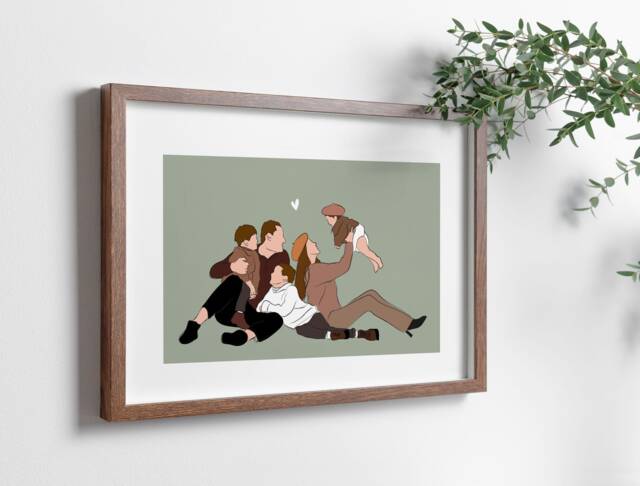 Family Illustration Portrait To Personalize From Photo - image 1