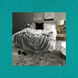 xl Teal Linen Throw - Solid Blanket Made To Order in The Usa Living Room & Bedroom Soft Bedding - thumbnail 1