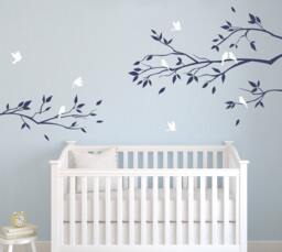 Wall Decals For Nursery Baby Room Designs Tree Branch With Birds Sticker Home Decor Art By Decalisland - Sd 019 - thumbnail 1
