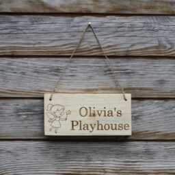 Personalised Fairy Playhouse Sign - Custom Engraved Solid Wood Name Plate - thumbnail 4