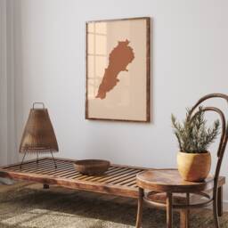 Lebanon Map Boho Wall Art Print Mid Century Travel Poster - thumbnail 3