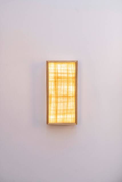 Oak Wooden Wall Sconce Egyptian Papyrus Ambient Light. Plug-In Option. Usa Duties Paid - image 1