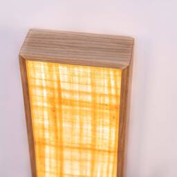 Oak Wooden Wall Sconce Egyptian Papyrus Ambient Light. Plug-In Option. Usa Duties Paid - thumbnail 2