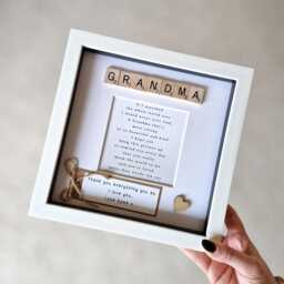 Personalised Grandma Box Frame. Thank You Gifts For Grandparents. Mothers Day Present Nannie - thumbnail 1