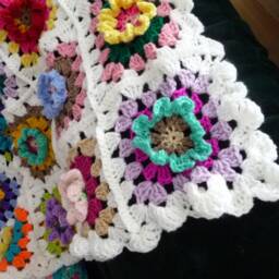 Boho/Gypsy Style Blanket/Plaid, Granny Square Crochet, Crochet Blanket, Bohemian - thumbnail 3