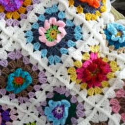 Boho/Gypsy Style Blanket/Plaid, Granny Square Crochet, Crochet Blanket, Bohemian - thumbnail 2