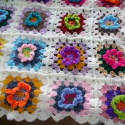 Boho/Gypsy Style Blanket/Plaid, Granny Square Crochet, Crochet Blanket, Bohemian - thumbnail 4