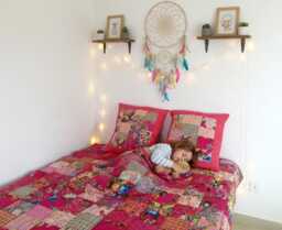 New Duvet Cover To Your Measures With Zipper On 3 Sides For A Very Easy & Effortless Removal. Patchwork Of Pink Fuchsia Cotton