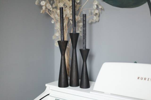Handmade Wooden Candlestick Set Scandinavian Rustic Home Decor - image 1