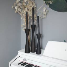 Handmade Wooden Candlestick Set Scandinavian Rustic Home Decor - thumbnail 3