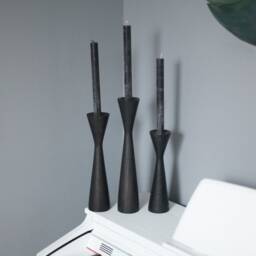 Handmade Wooden Candlestick Set Scandinavian Rustic Home Decor - thumbnail 4