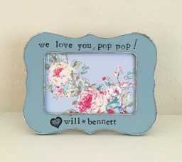 Personalized Grandpa Picture Frame Hand Stamped Distressed Wood, 4x6 Photo - thumbnail 1