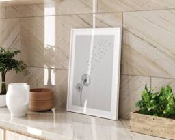 Dandelion Wind Botanical Wall Art Print Grey Minimalist Illustration Modern Nature Inspired Home Decor Gift For Bedroom Office Living Room - thumbnail 1