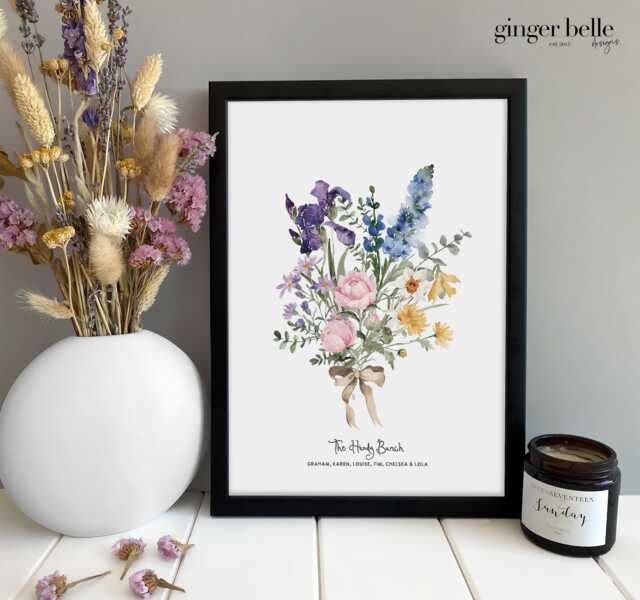 Birth Month Flower Gift, Custom Family Gift For Mothers Day - image 1
