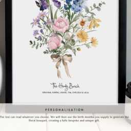 Birth Month Flower Gift, Custom Family Gift For Mothers Day - thumbnail 3