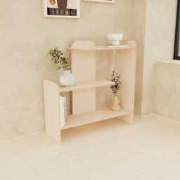 Birch Plywood Bookcase Minimalist Scandi Plant Stand, 3 Shelf - thumbnail 1