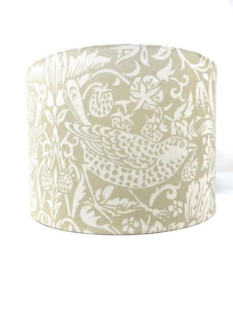 William Morris Lamp Shade, Strawberry Thief Cream Beige, For Standard Lamps Or Ceiling Lights - image 1