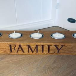 Personalised Engraved Oak Tea Light Holder 5 Candles, Great For Wedding, New Home, Housewarming, Decorative Gifts, Candle Holder. Wooden - thumbnail 3