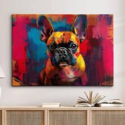 French Bulldog Abstract Painting Framed Poster Print & Canvas Wall Decor Art Bar Kitchen Room Dog Gift Idea - thumbnail 1
