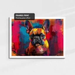 French Bulldog Abstract Painting Framed Poster Print & Canvas Wall Decor Art Bar Kitchen Room Dog Gift Idea - thumbnail 3
