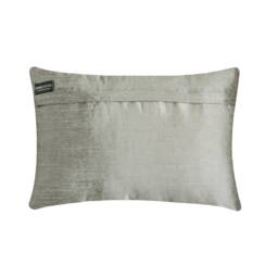Decorative Oblong/Lumbar Rectangle Throw Pillow Covers Couch 12x16 Silver Silk Pillows Ribbon Embroidered Bedroom - Rose Garden - thumbnail 3
