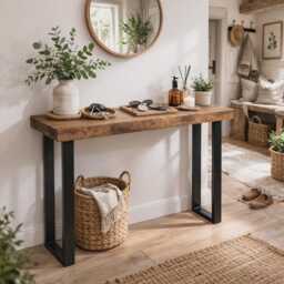 Grantham Console Table Industrial Box Legs