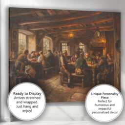 Warm Country Inn Dining Room Interior Painting Canvas Wall Art Print Decor Picture Ready To Hang - thumbnail 3