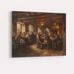Warm Country Inn Dining Room Interior Painting Canvas Wall Art Print Decor Picture Ready To Hang - thumbnail 4