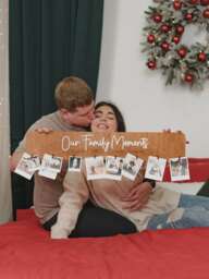 Wooden Family Sign, Valentines Day Gifts For Couples Wall Decor Photo Display Anniversary Gifts, in These Moments Picture Frame - thumbnail 1