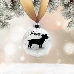 Jack Russell Terrier Dog Personalised Ornament - Custom Glass Christmas Bauble - thumbnail 1