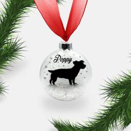 Jack Russell Terrier Dog Personalised Ornament - Custom Glass Christmas Bauble - thumbnail 2