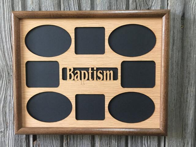 Baptism Picture Frame - 11x14 Holds 8 Photos Gift, Religious Gift For Baptism, Christian Faith - image 1