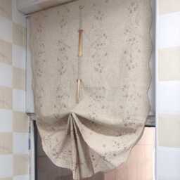 Vintage Embroidered Tie Up Valance Farmhouse Floral Sheer Curtain - thumbnail 4