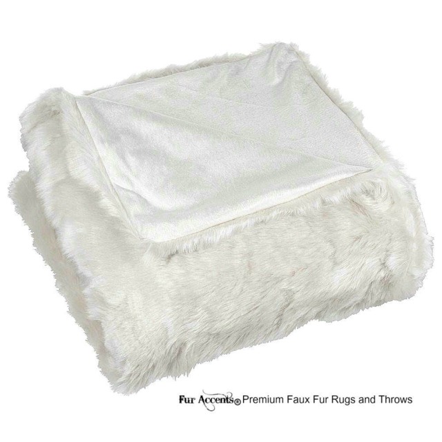 Plush Faux Fur Throw Blanket, Llama Sheepskin Shag, Usa Made - image 1