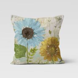 Floral Abstract Cushion Cover, Paint Effect Pillow Case, Modern Flower Boho Living Room Decoration, Bedroom Throw Top - thumbnail 2