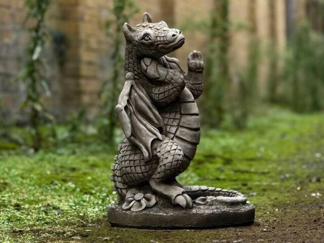 Fantasy Dragon Statue Concrete Baby Figurine Cement Animal Ornament Mythical Sculpture Sitting Wings Personalized Gift - image 1
