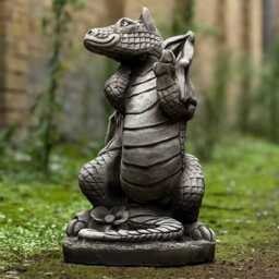 Fantasy Dragon Statue Concrete Baby Figurine Cement Animal Ornament Mythical Sculpture Sitting Wings Personalized Gift - thumbnail 3