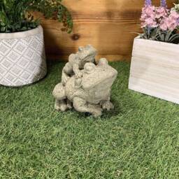 stone Garden Piggyback Pair Of Frog/Toad Gift Concrete Ornament - thumbnail 4