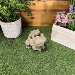 stone Garden Piggyback Pair Of Frog/Toad Gift Concrete Ornament - thumbnail 3