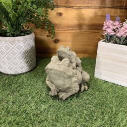 stone Garden Piggyback Pair Of Frog/Toad Gift Concrete Ornament - thumbnail 2