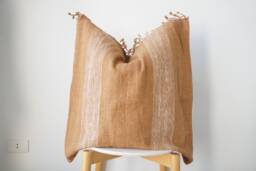 Brown Tribal Hemp Hand Woven Natural Dye Color Pillow Cover - thumbnail 1