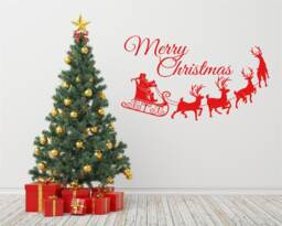 Merry Christmas, Wall Art Sticker, Modern Transfer, Vinyl Decal - thumbnail 1