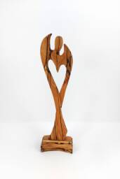 Angel Made Of Wood, Wooden Angel, Walnut