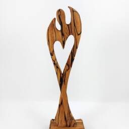 Angel Made Of Wood, Wooden Angel, Walnut - thumbnail 3
